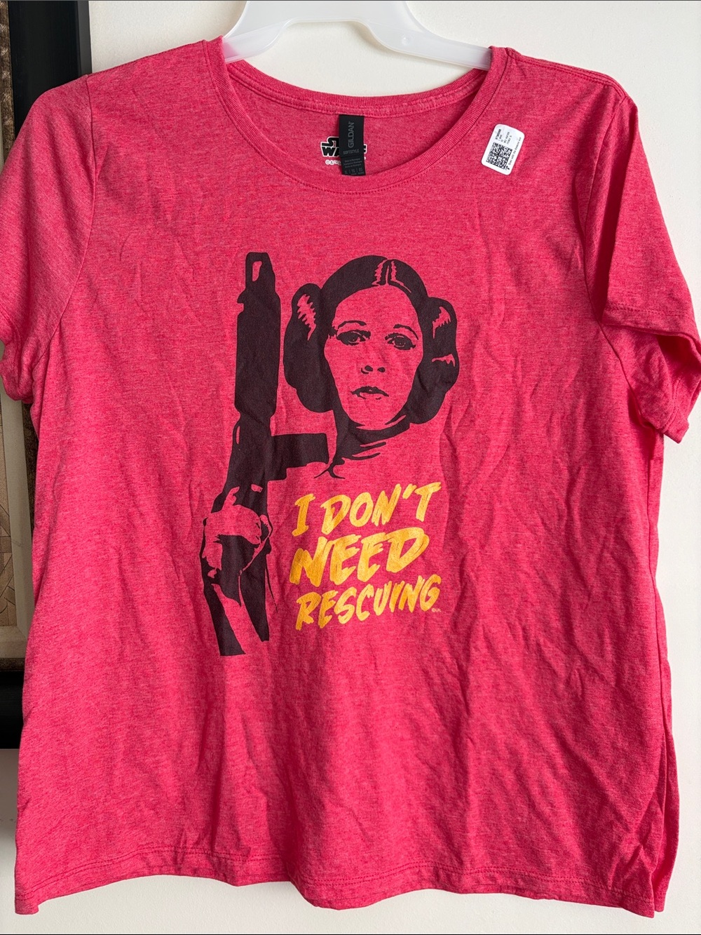 Women’s Star Wars Princess Leia I Don't Need Rescuing T-Shirt XL heather Red